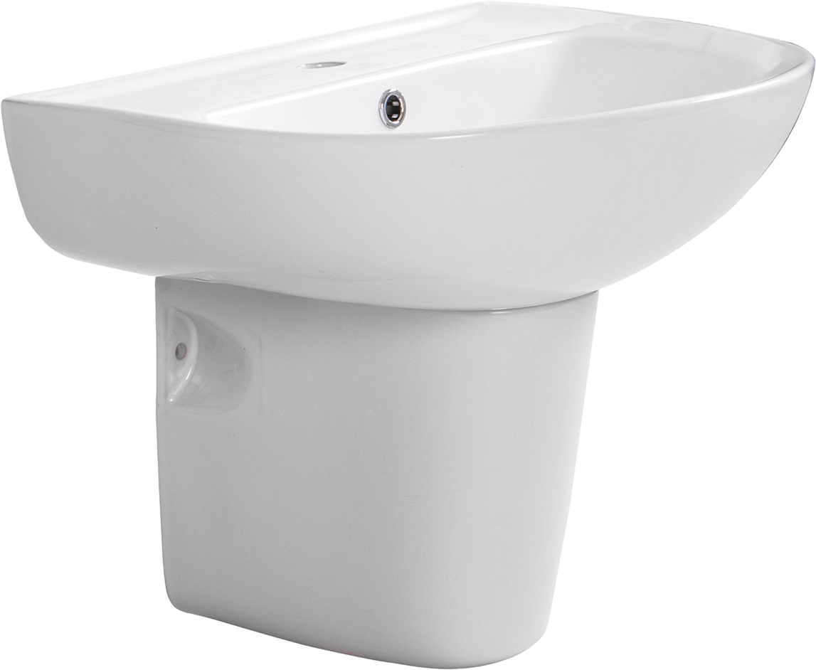 Раковина AQUATEK AQ5420-00 55 глянцевая белая, с полупьедесталом