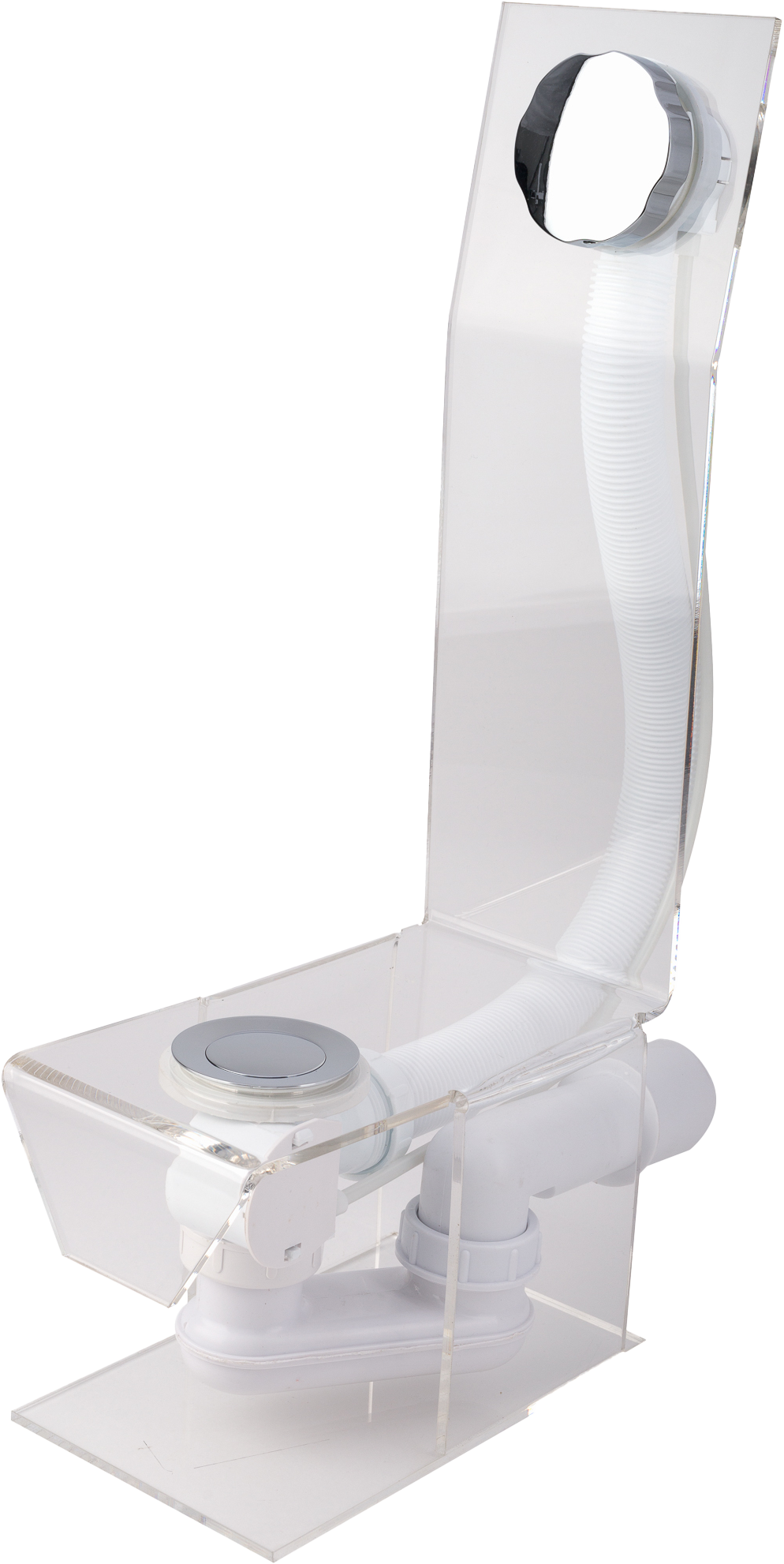 Слив-перелив для ванны VEGA V55R 60RSK 45 мм, полуавтомат, хром, с сифоном