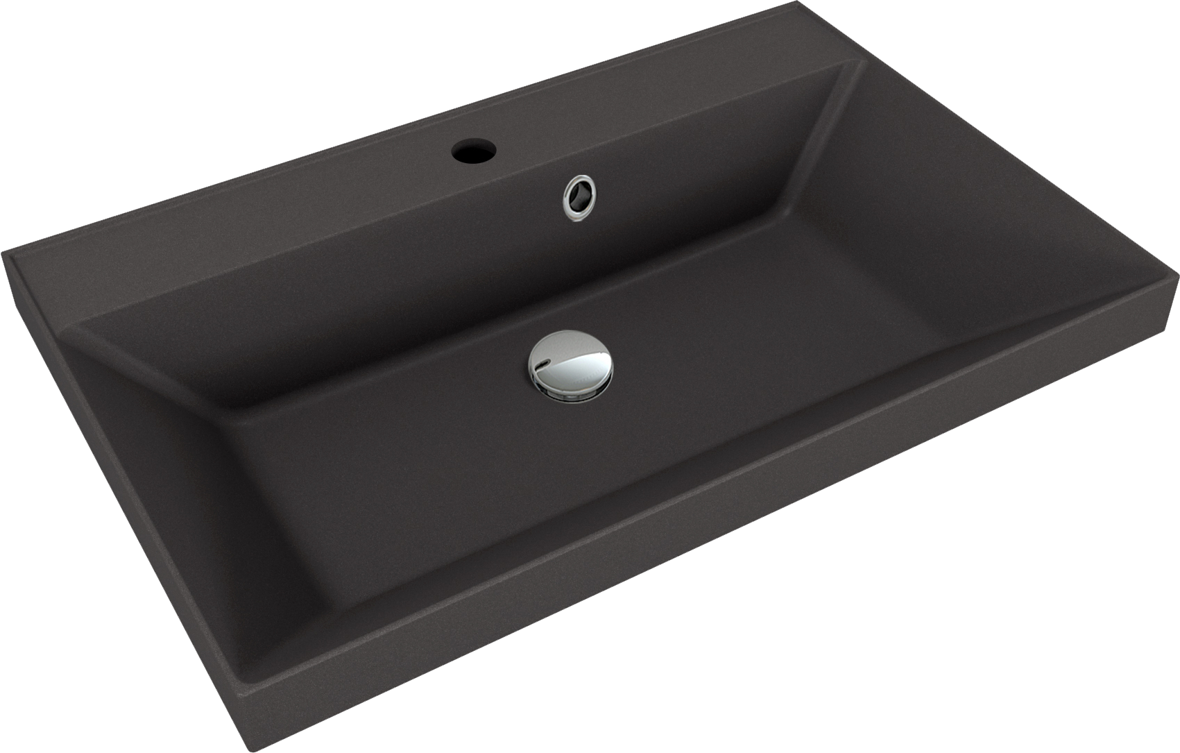 Мебельная раковина Florentina Астория 70 накладная, антрацит, прямоугольная, литьевой мрамор