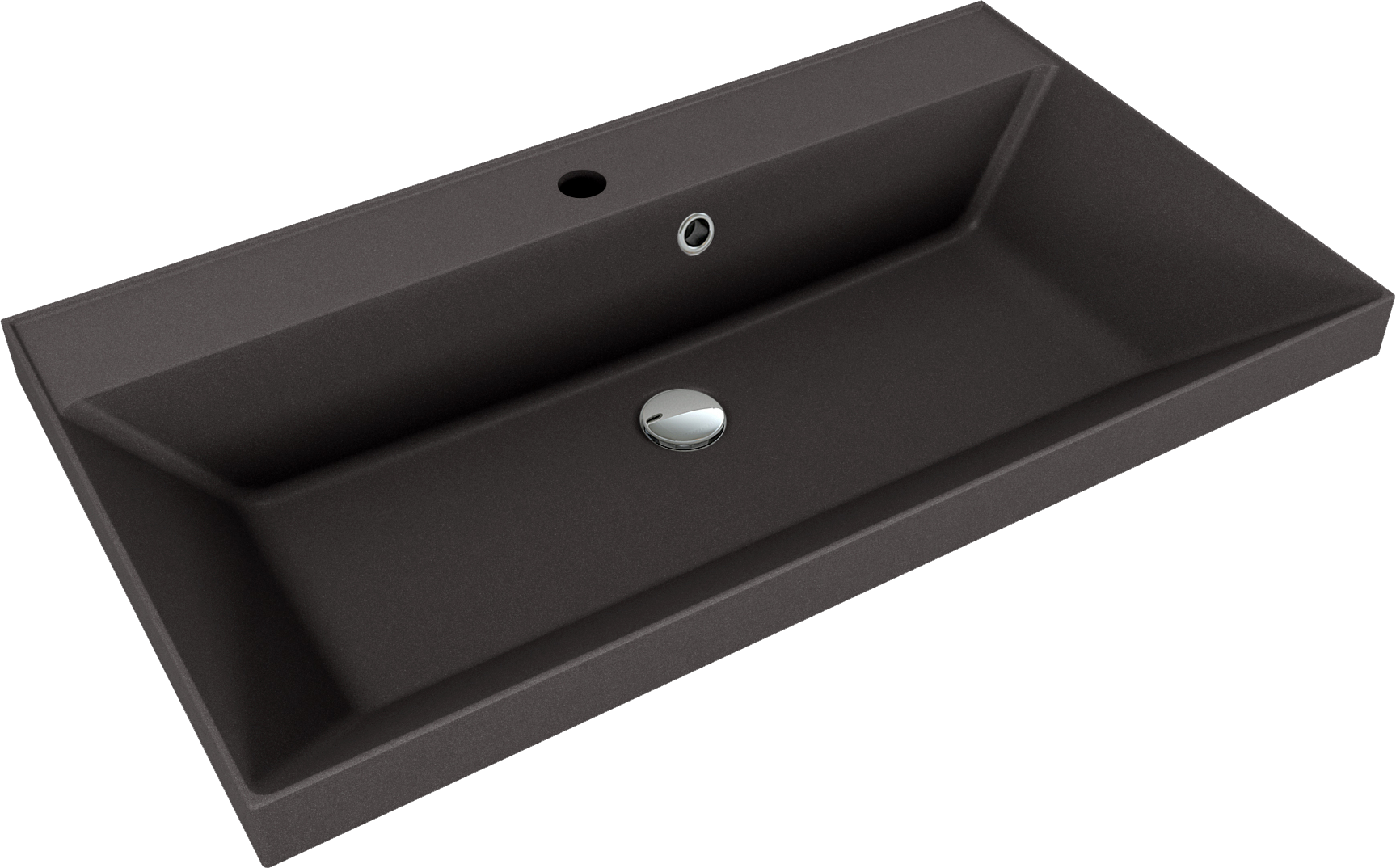 Мебельная раковина Florentina Астория 90 накладная, антрацит, прямоугольная, литьевой мрамор