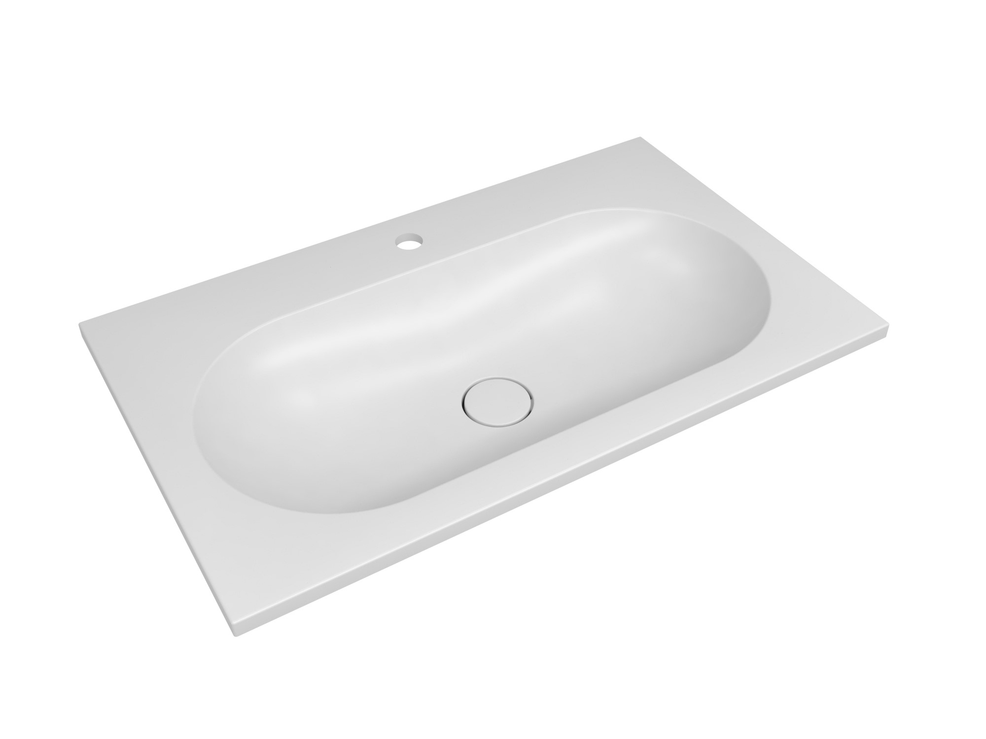 Мебельная раковина Florentina Гавана 80 накладная, глянцевая белая, прямоугольная, искусственный камень