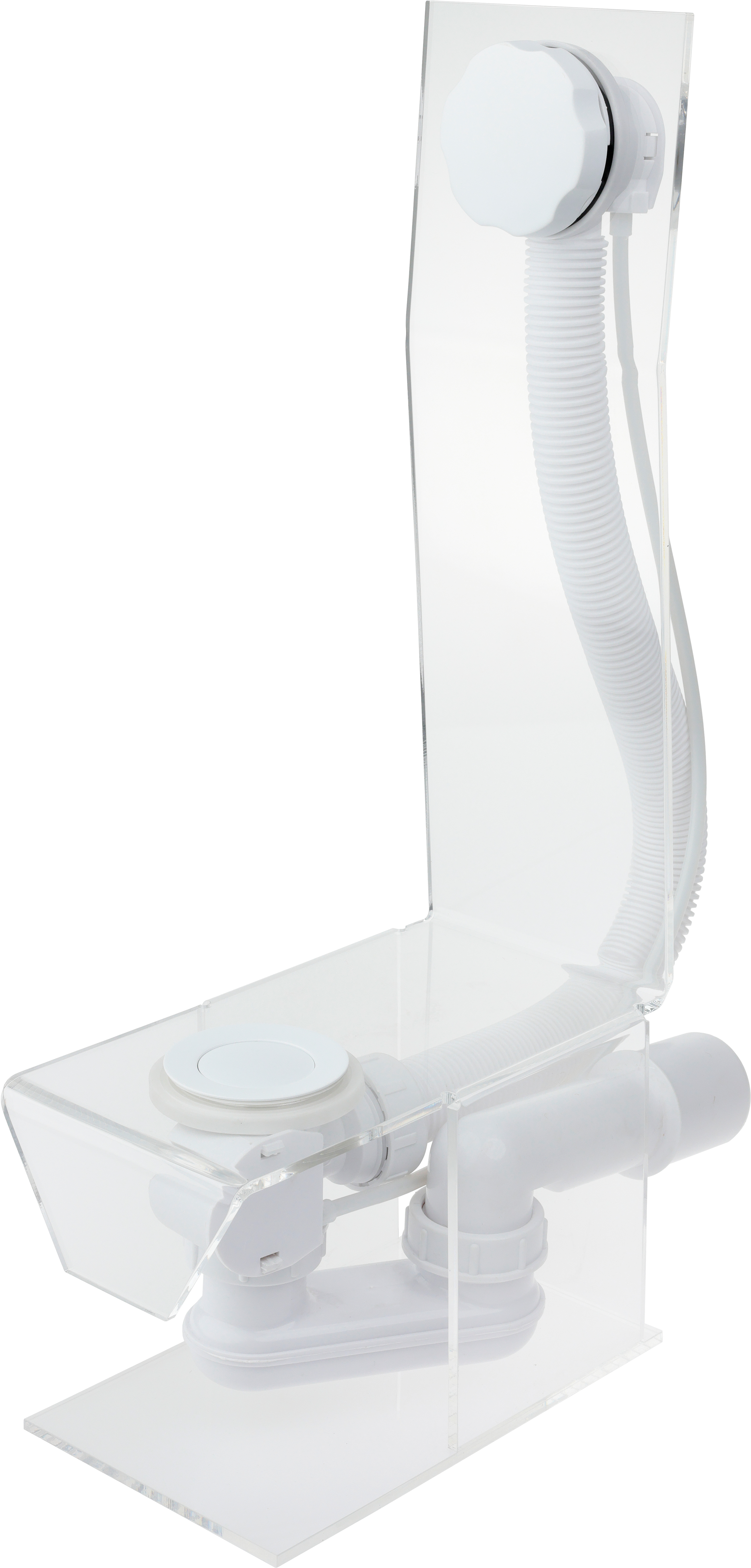 Слив-перелив для ванны VEGA V55R 70WG Э МК 45 мм, полуавтомат, глянцевый белый, с сифоном