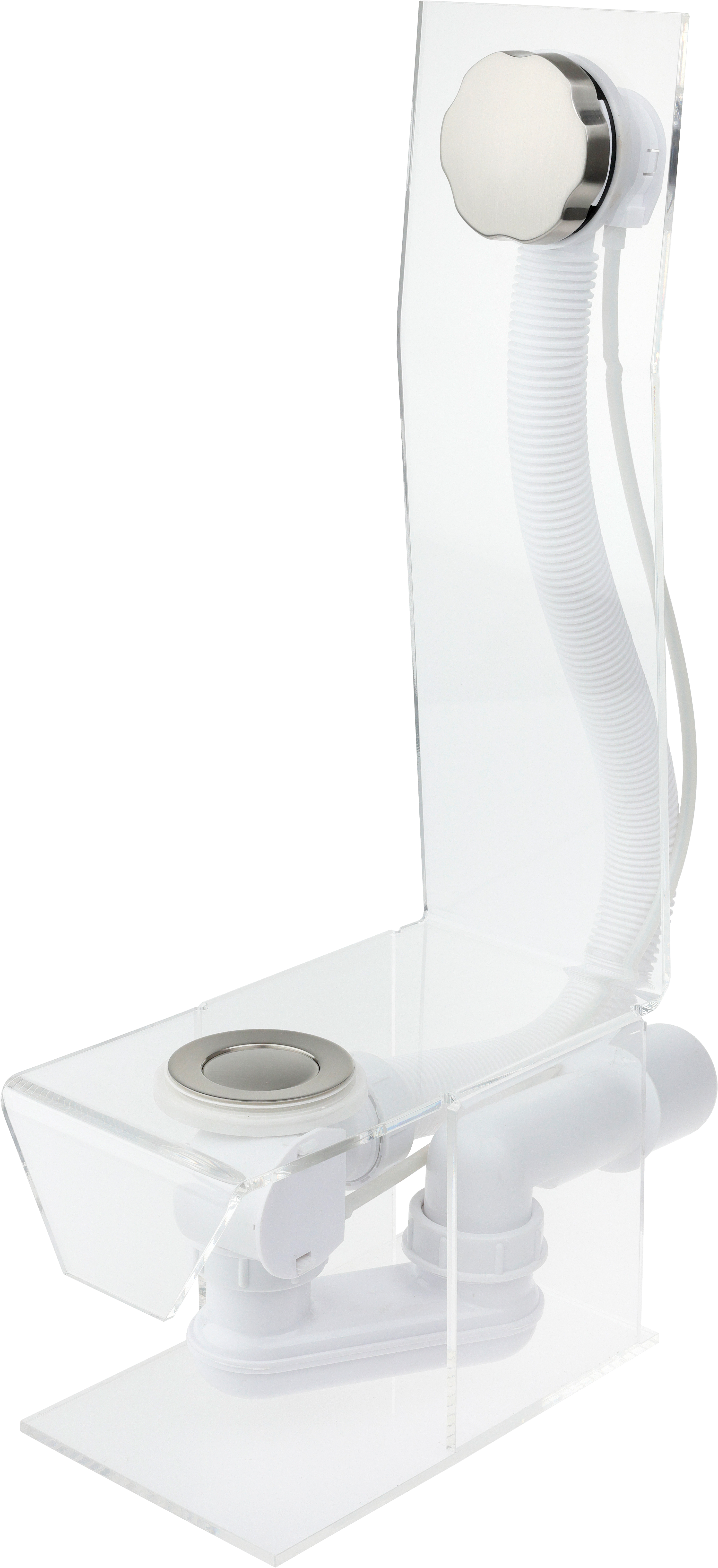 Слив-перелив для ванны VEGA V55R 70N Э МК 45 мм, полуавтомат, никель, с сифоном