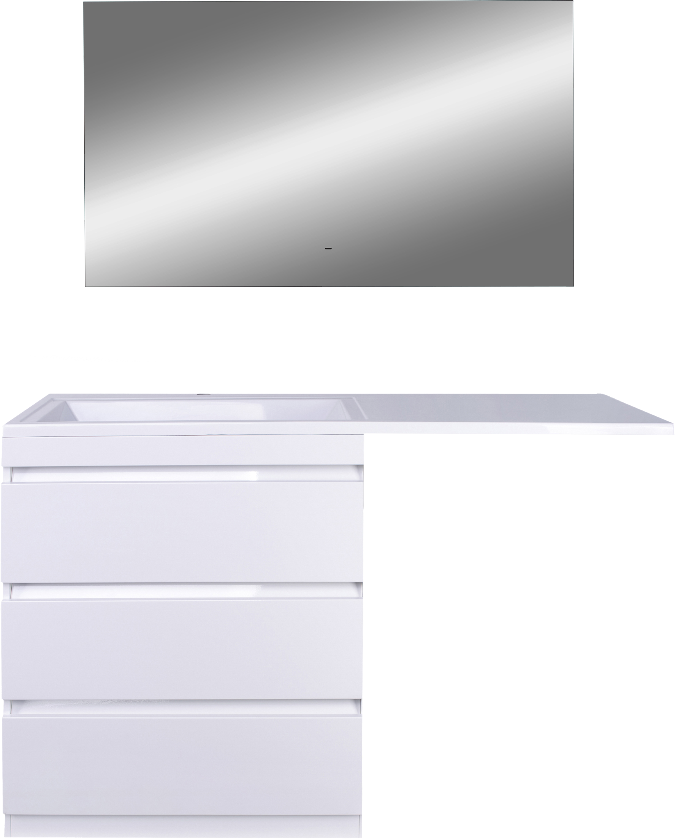 Мебель для ванной комнаты Style Line Даллас 140 L люкс, белая, зеркало DIWO Элиста
