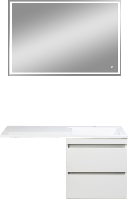 Мебель для ванной комнаты Style Line Даллас 120 R Люкс Plus подвесная, белая, зеркало DIWO Дмитров