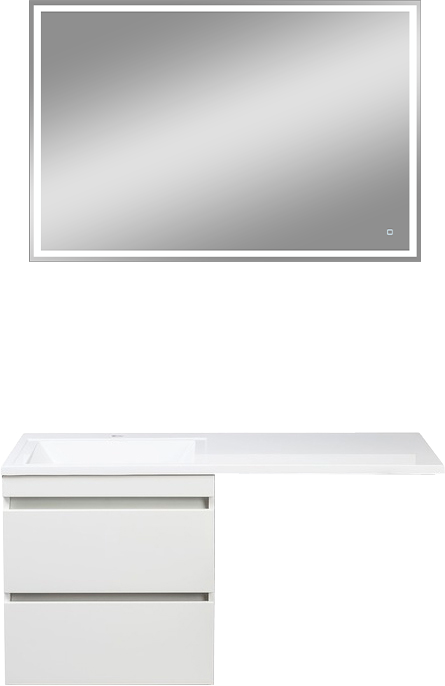 Мебель для ванной комнаты Style Line Даллас 120 L Люкс Plus подвесная, белая, зеркало DIWO Дмитров