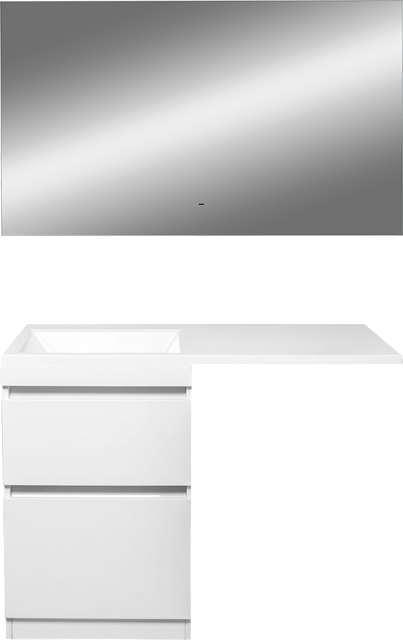 Мебель для ванной комнаты Style Line Даллас 115 L Люкс Plus напольная, белая, зеркало DIWO Элиста