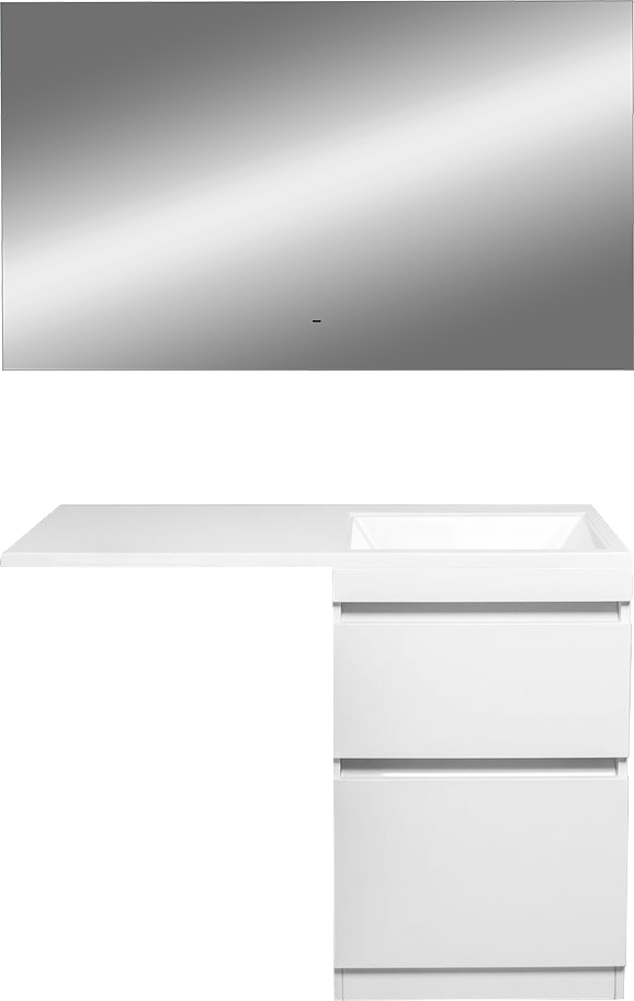 Мебель для ванной комнаты Style Line Даллас 115 R Люкс Plus напольная, белая, зеркало DIWO Элиста