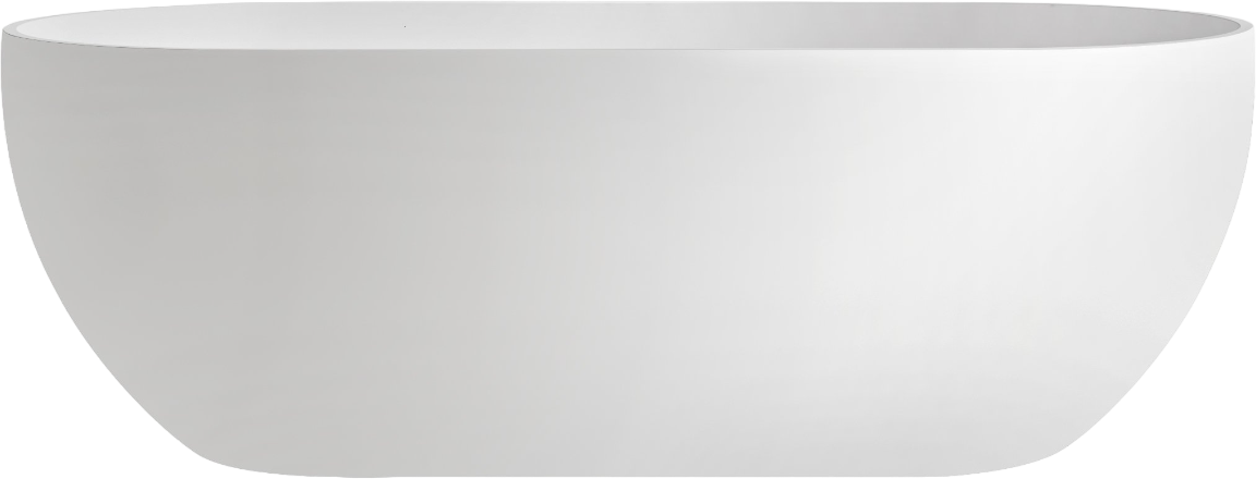 Акриловая ванна Abber AB9241MW 170x80 см, отдельностоящая, белая матовая, овальная, с каркасом, со сливом-переливом