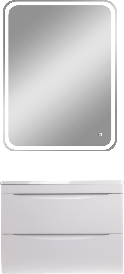 Мебель для ванной комнаты Style Line Бергамо Мини 60 Люкс Plus подвесная, антискрейтч белая, зеркало DIWO Коломна