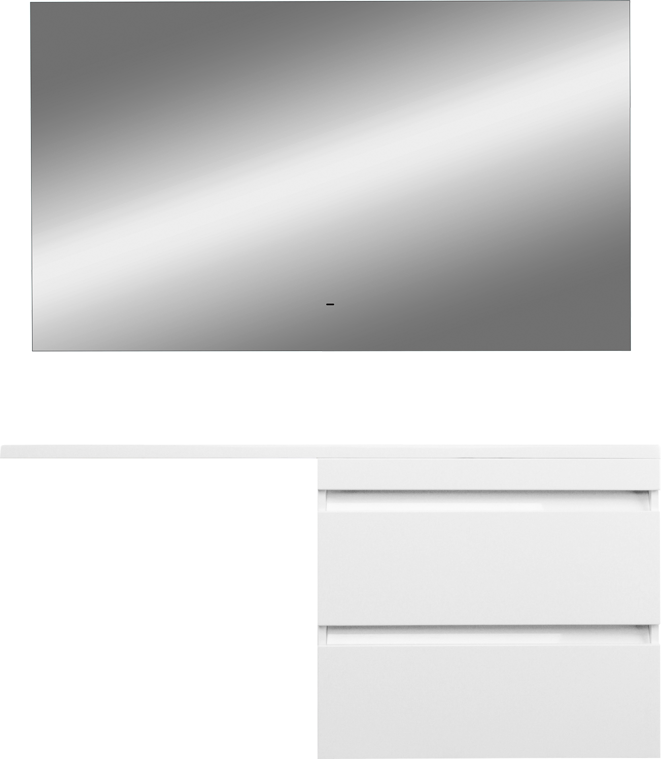 Мебель для ванной комнаты Style Line Даллас 150 R Люкс Plus подвесная, белая, зеркало DIWO Элиста