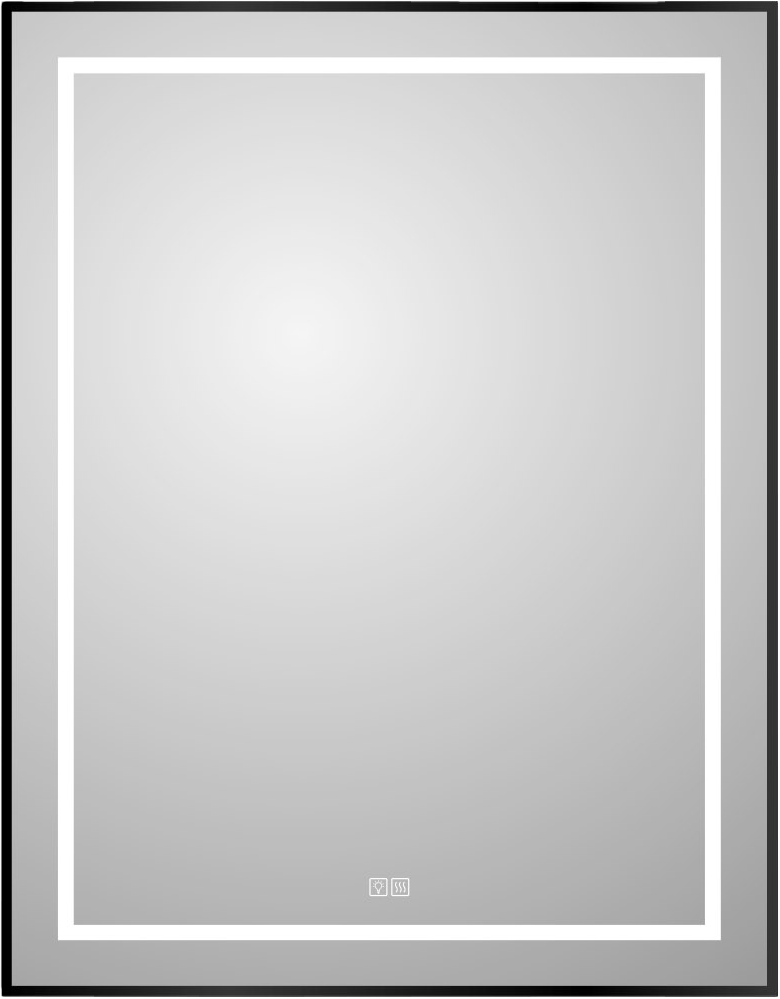 Зеркало BelBagno Kraft 90x70 с подсветкой, с подогревом, черный