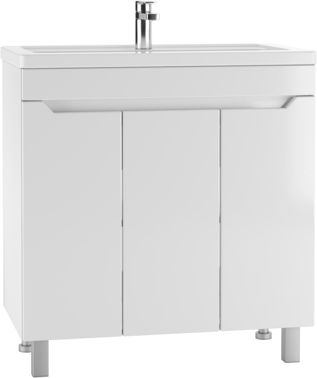 Тумба под раковину без столешницы Айсберг Мечта 80 напольная, 3 дверцы, белая