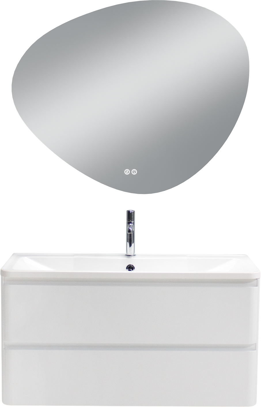 Мебель для ванной комнаты BelBagno Albano 80 подвесная, bianco lucido, зеркало STWORKI Муле 80