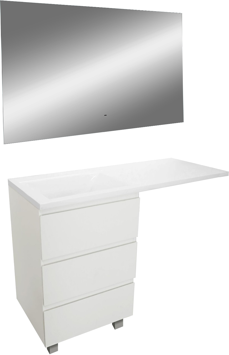 Мебель для ванной комнаты Эстет Dallas Luxe 140 L напольная, 3 ящика, зеркало DIWO Элиста