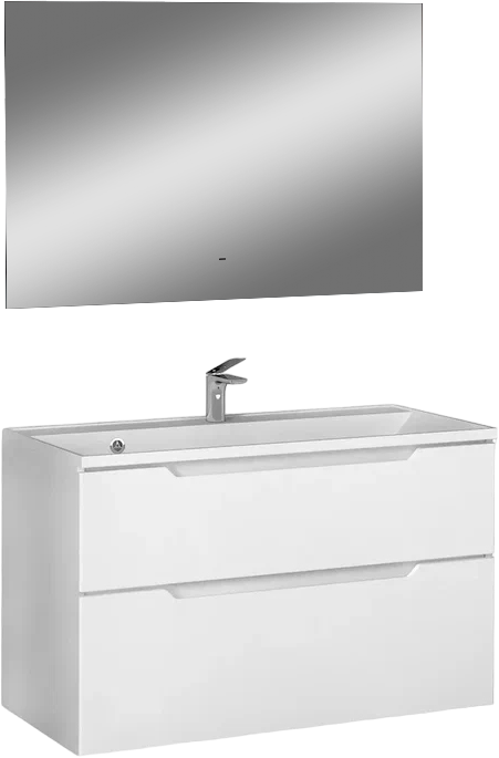 Мебель для ванной комнаты Raval Wector 100 подвесная, белая, зеркало DIWO Элиста