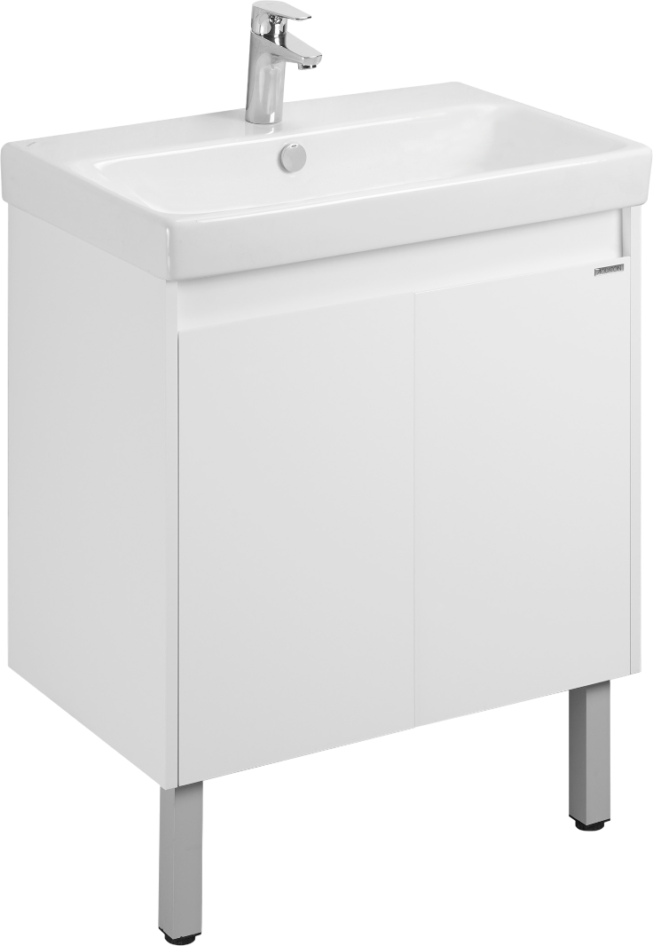 Тумба под раковину без столешницы AQUATON Сканди Doors 70 белый глянец, белый матовый