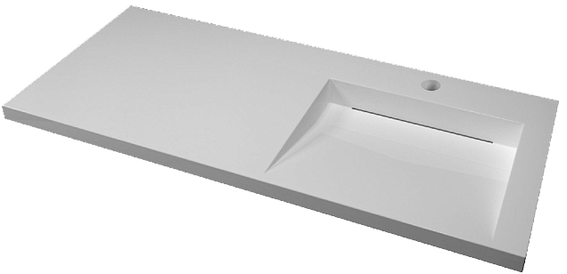 Раковина над стиральной машиной Style Line Estetus Леон 120 R белая, прямоугольная, искусственный камень, со столешницей слева