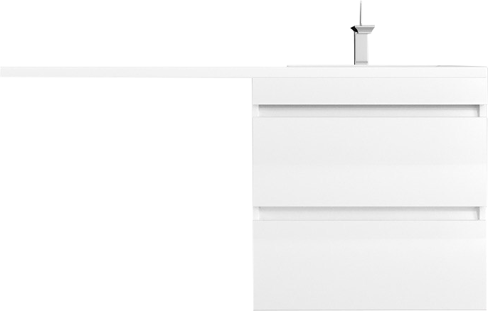 Тумба с раковиной Style Line Даллас Леон 120 R Люкс Plus подвесная, белая, для стиральной машины