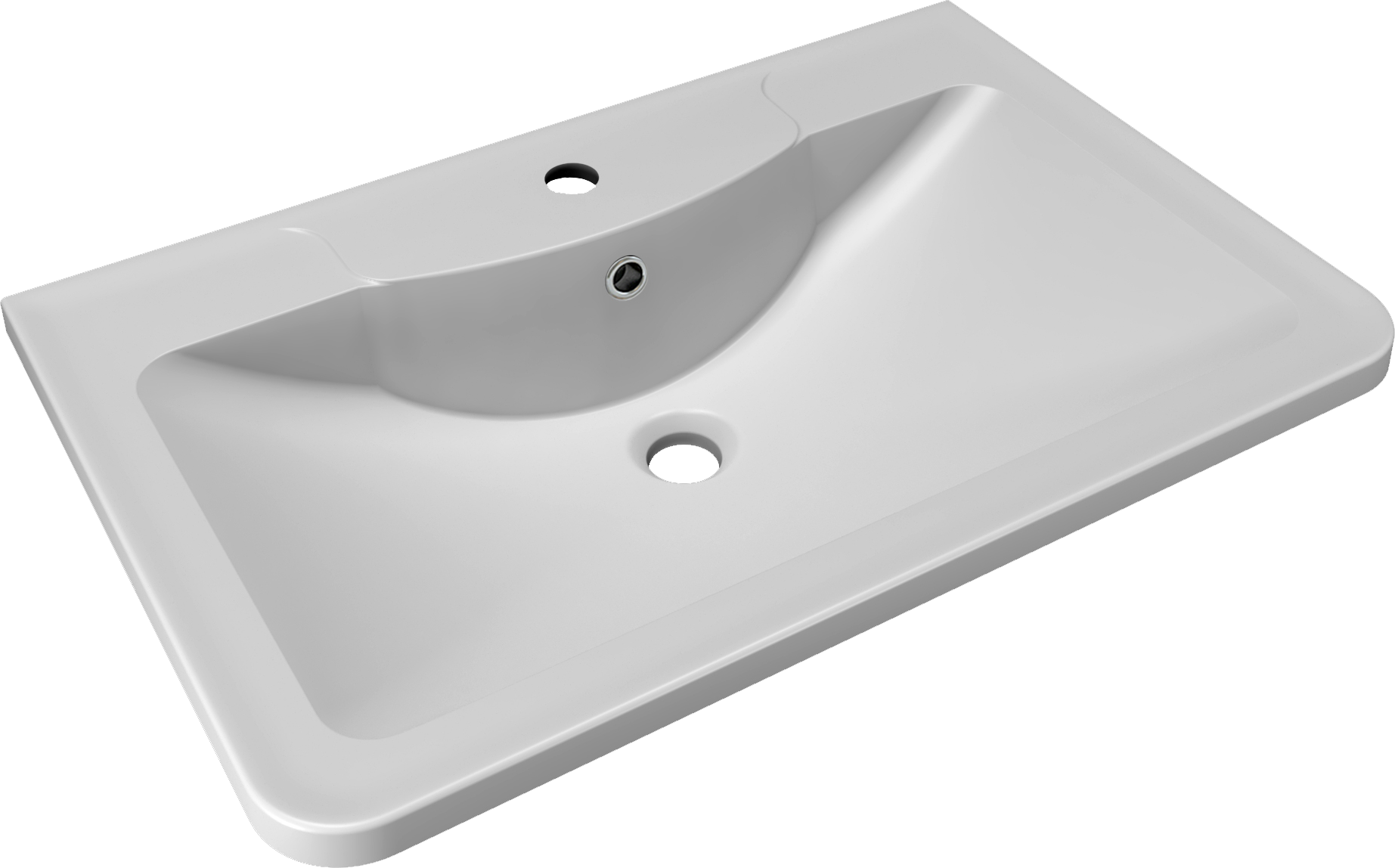 Мебельная раковина Style Line Атлантика 70 накладная, белая, прямоугольная, искусственный камень