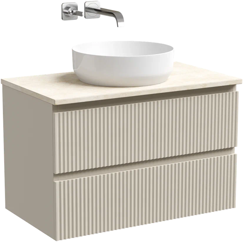 Тумба под раковину со столешницей Sancos Snob R 80 beige soft, столешница бежевая