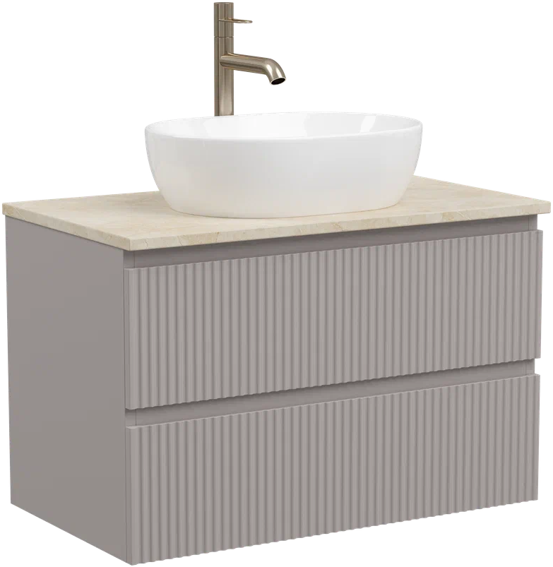Тумба под раковину со столешницей Sancos Snob R 80 doha soft, столешница бежевая, с отв. под смеситель