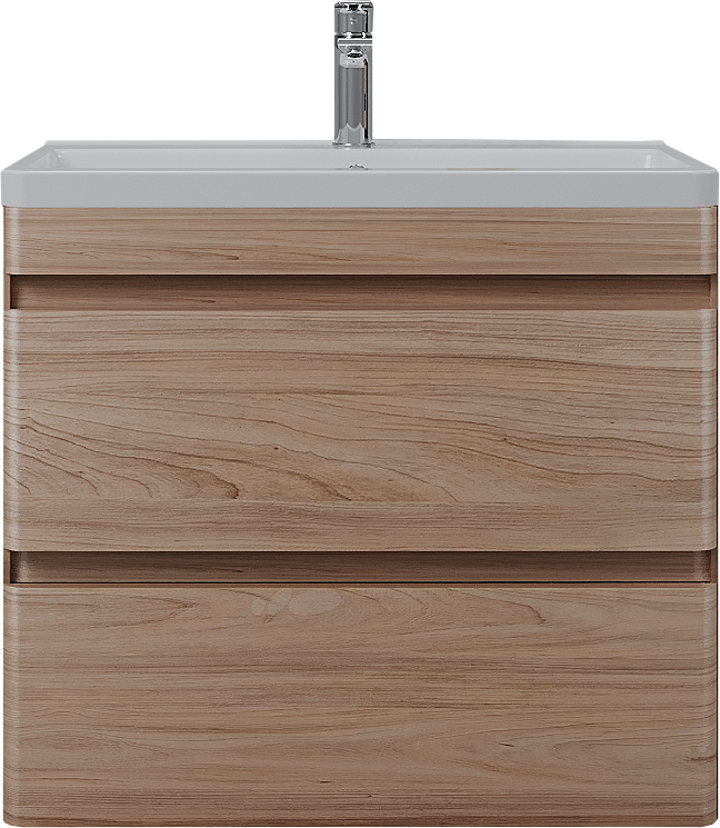 Тумба с раковиной Style Line Атлантика 70 Люкс Plus, подвесная, ясень перламутр