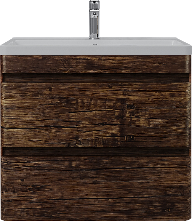 Тумба с раковиной Style Line Атлантика 70 Люкс Plus, подвесная, старое дерево