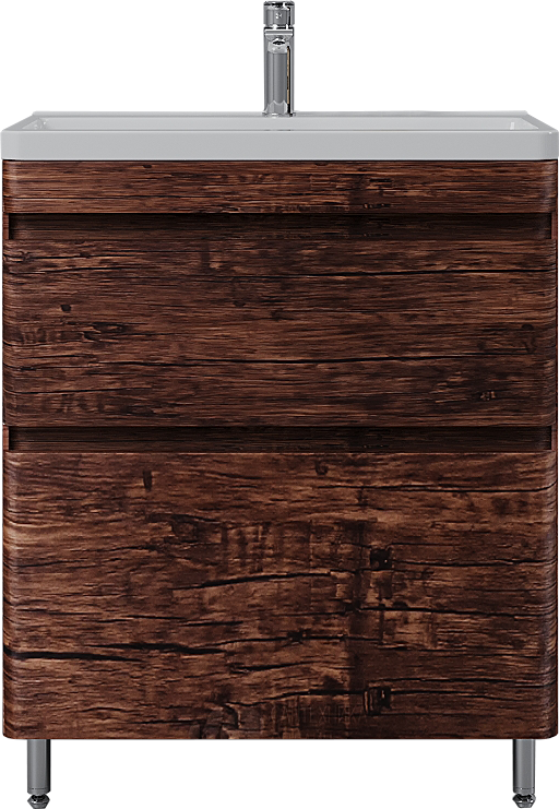 Тумба с раковиной Style Line Атлантика 70 Люкс Plus, напольная, старое дерево