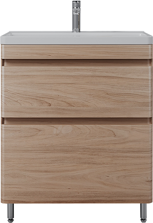 Тумба с раковиной Style Line Атлантика 70 Люкс Plus, напольная, ясень перламутр