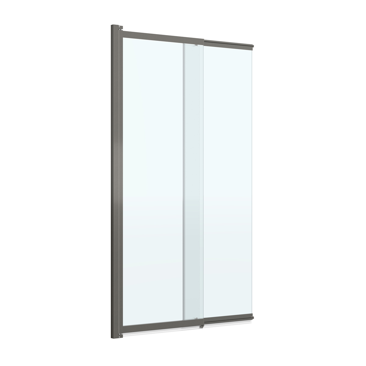 Шторка на ванну Cezares Slider VF-11-90/150-C-GM профиль оружейная сталь, стекло прозрачное