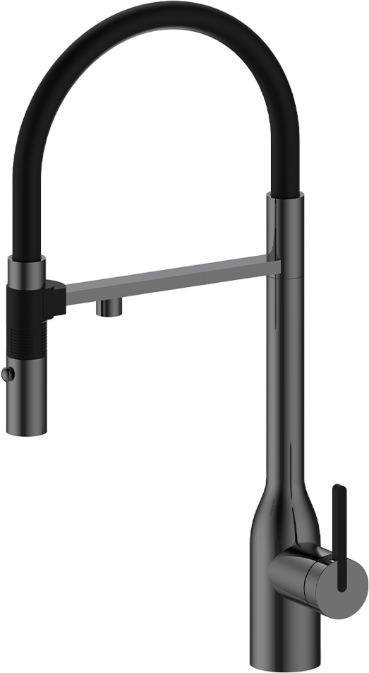 Смеситель для кухни Paulmark Magneto One Ma213188-GM вороненая сталь