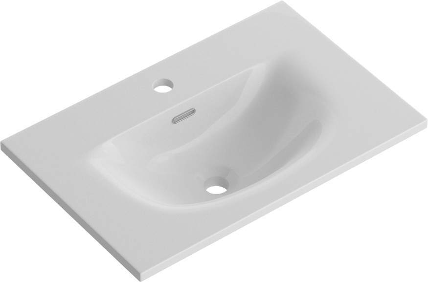 Мебельная раковина BelBagno BB-8099-3-60 накладная, глянцевая белая, прямоугольная, фаянс