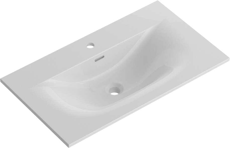 Мебельная раковина BelBagno BB-8099-80 накладная, глянцевая белая, прямоугольная, фаянс