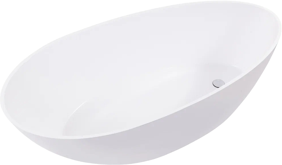 Ванна из искусственного камня Aqua de Marco Calipso 1165WCAL 165x80 см, отдельностоящая, белая, овальная