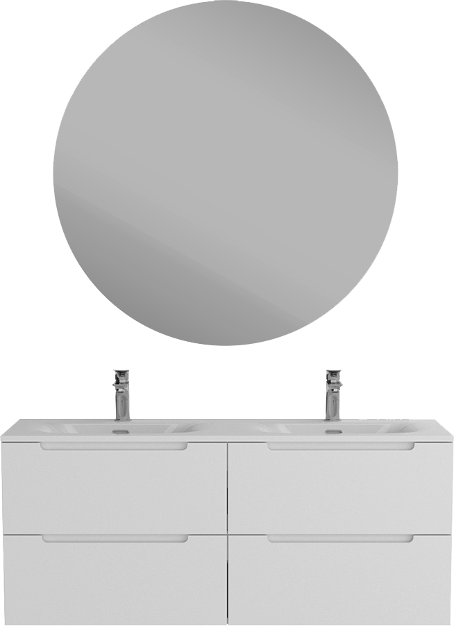 Мебель для ванной комнаты BelBagno Etna 120 для двоих, bianco lucido, раковина BB-8099-120-2