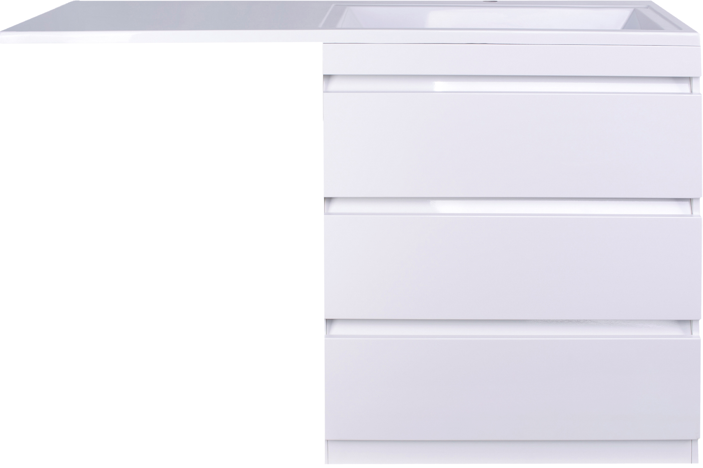 Тумба с раковиной Style Line Даллас 140 R люкс, белая + Смеситель для раковины Kludi Pure&Solid 342920575