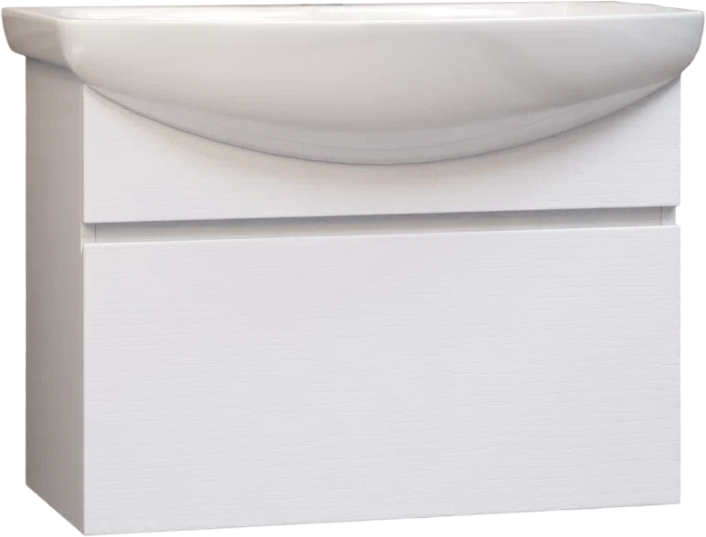 Тумба с раковиной Vigo Wing 60 белая матовая, 1 ящик + Смеситель для раковины MEGA Ege MG-PL02 хром