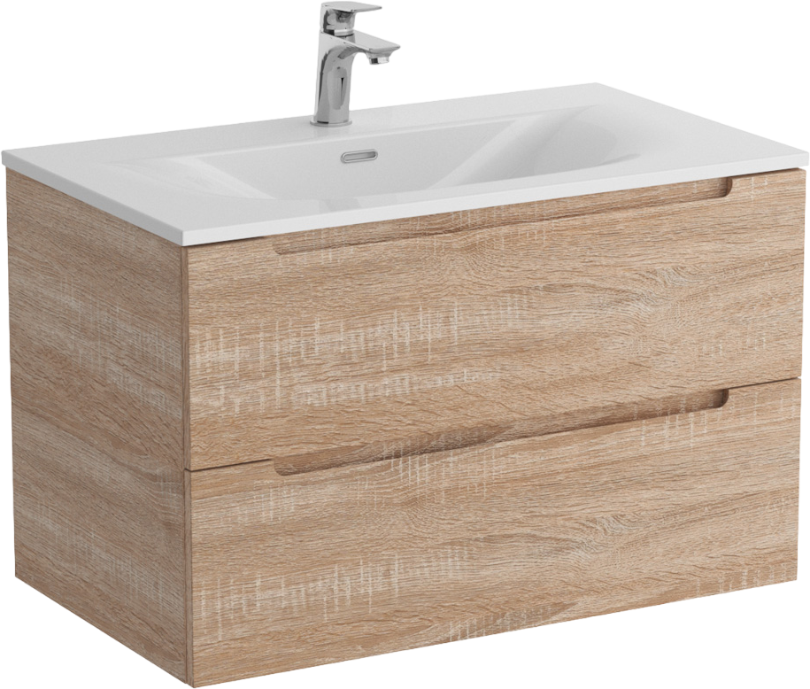Тумба с раковиной BelBagno Etna 80 rovere bianco, раковина BB-8099-80
