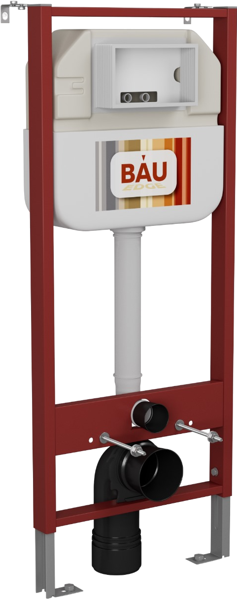 Инсталляция для унитаза Bauedge Neo NEO45700 цвет красный, крепление к полу и стене