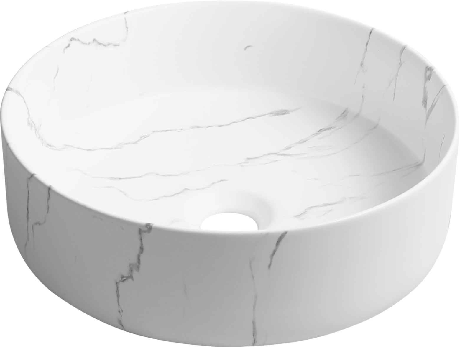 Накладная раковина Milleau Nuage MU7044A-MWM 36 матовый белый мрамор, круглая