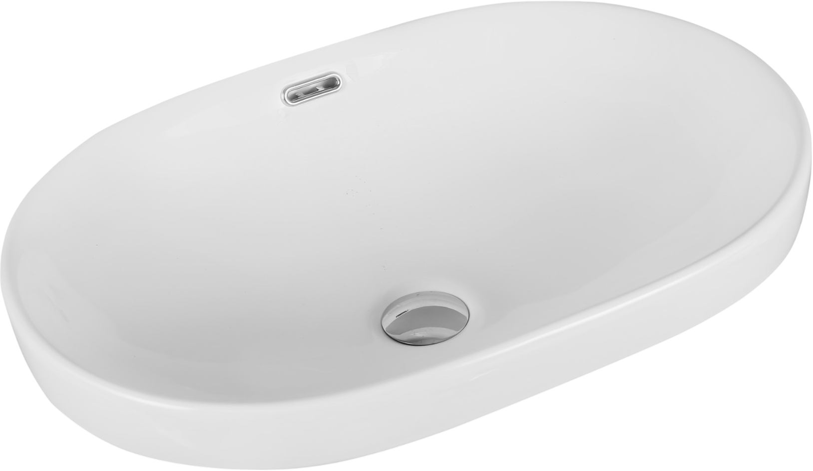 Раковина встраиваемая сверху Milleau Nuage MU018-GW 60 глянцевая белая, овальная