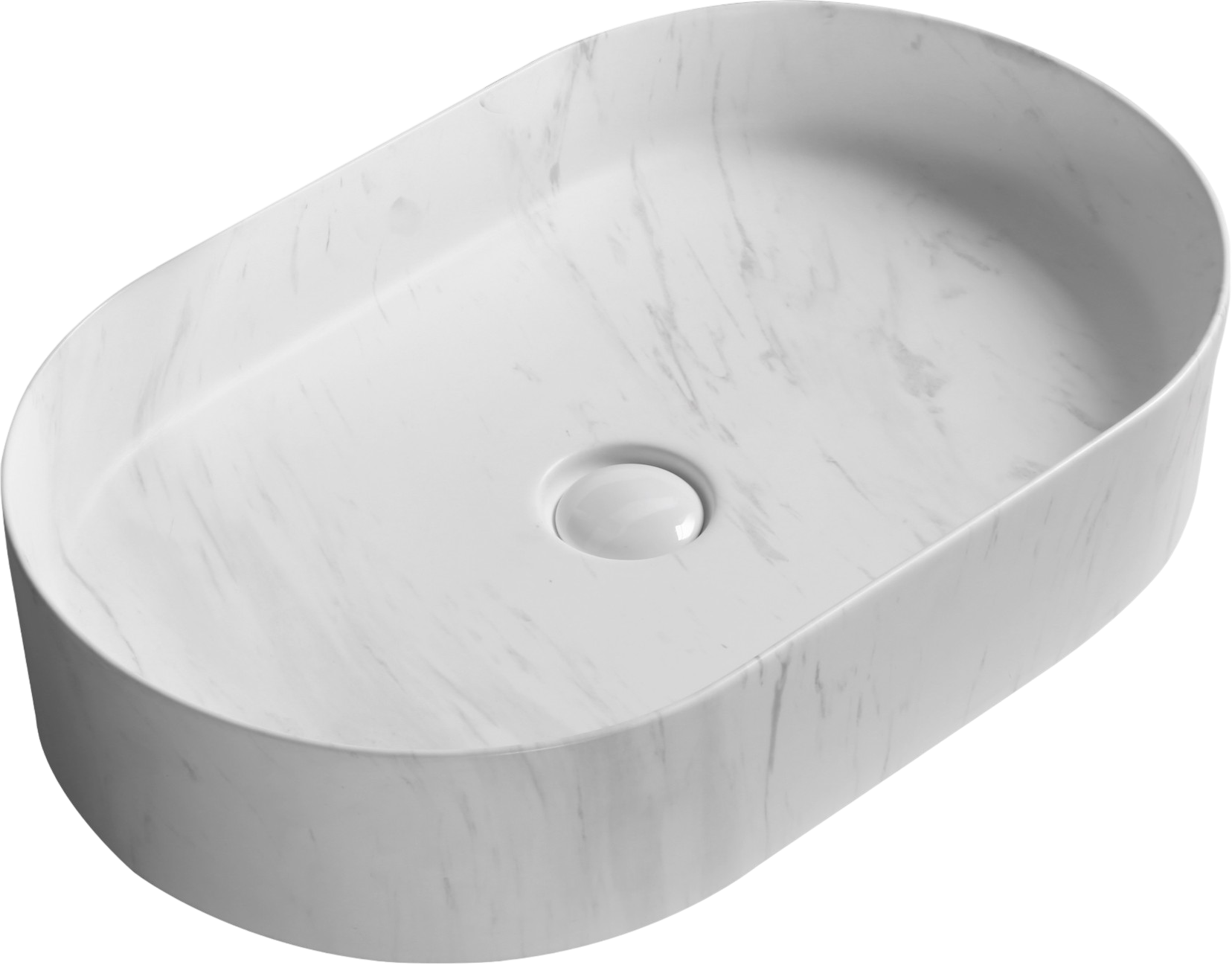 Накладная раковина Milleau Nuage MU0055B-MWM 50 матовый белый мрамор, овальная