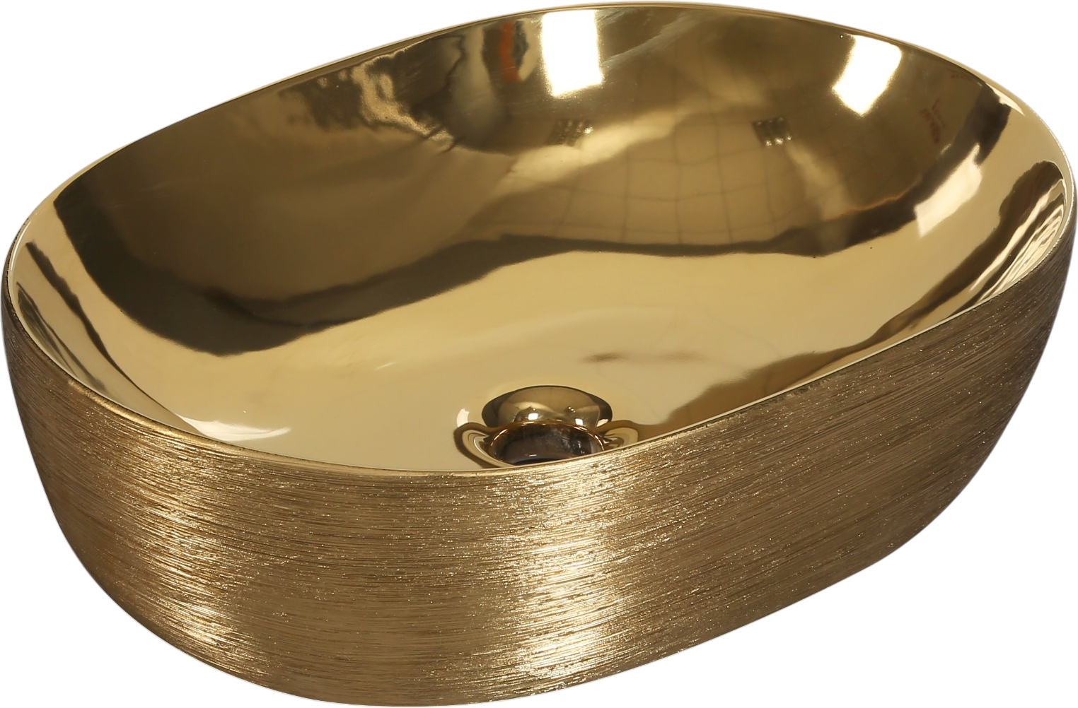 Накладная раковина Milleau Boutique MU7100K-MG/EGG 49 матовая, глянец золото, овальная