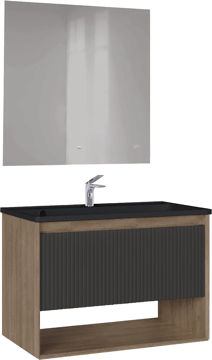 Мебель для ванной комнаты Jorno Tossony 90 дуб самдал, антрацит