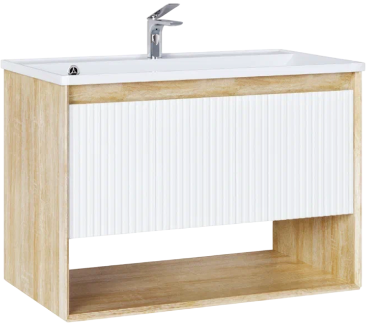 Тумба под раковину без столешницы Jorno Tossony 90 сонома светлая, белый