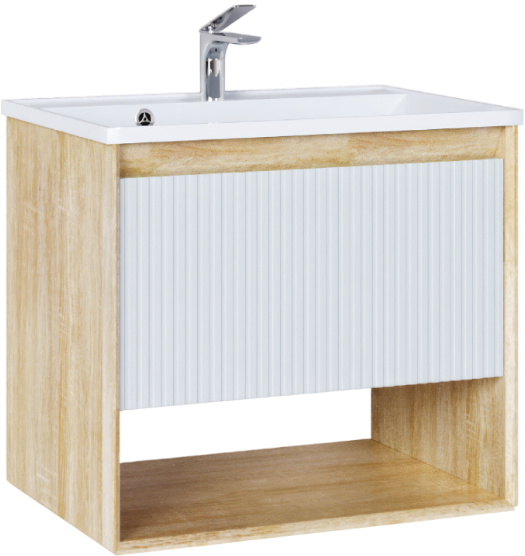 Тумба под раковину без столешницы Jorno Tossony 70 сонома светлая, белый