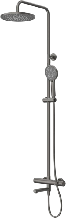 Душевая стойка Cezares Relax RELAX-CVD-GM со смесителем и изливом, оружейная сталь