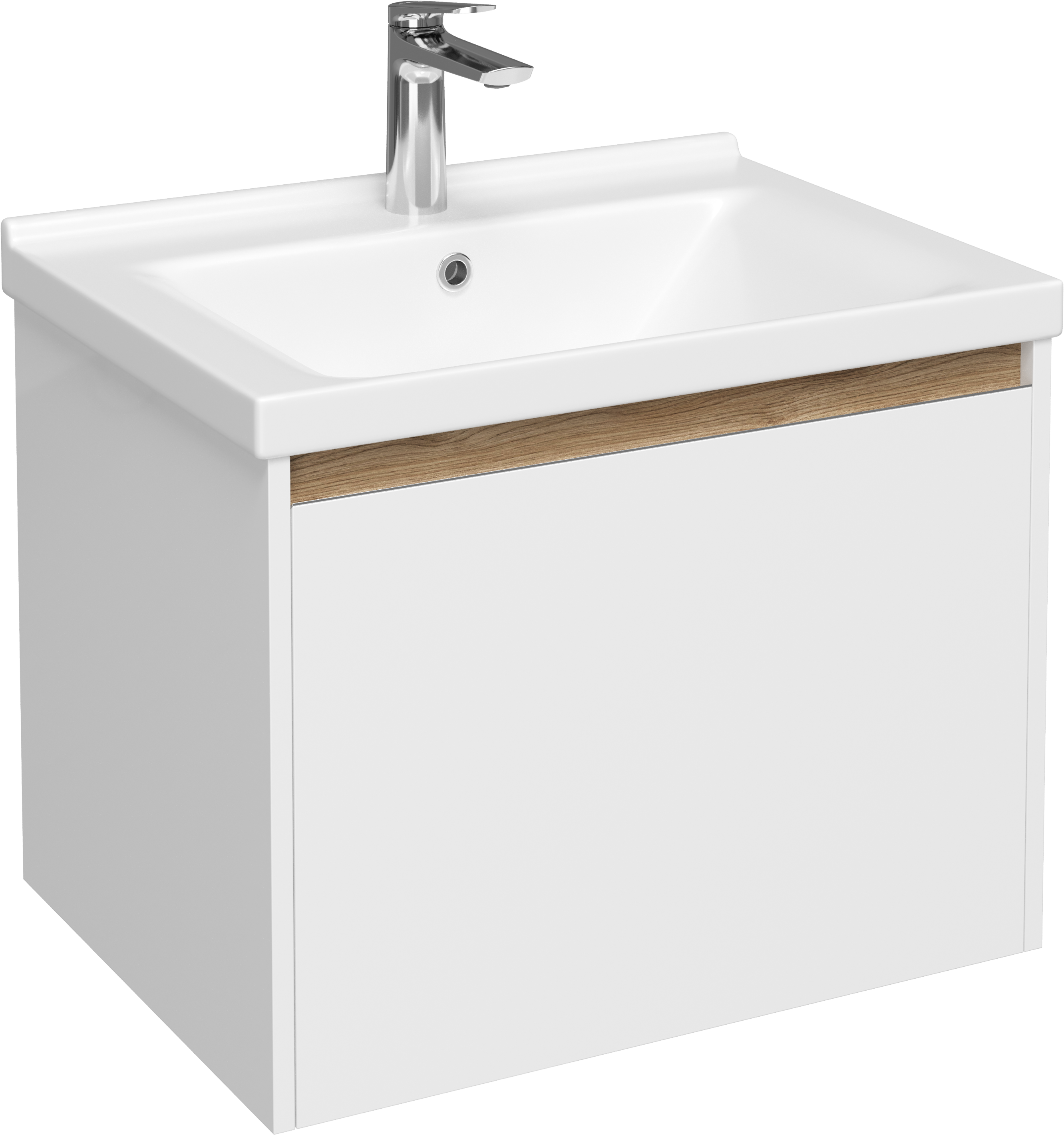 Тумба с раковиной STWORKI Стокгольм 60 со смесителем Вирклунд S05010CR хром