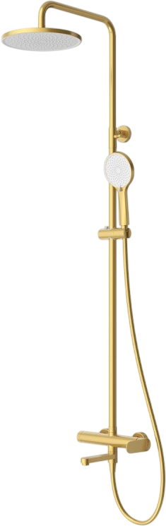 Душевая стойка Cezares Stylus STYLUS-CVD-BORO со смесителем и изливом, брашированное золото